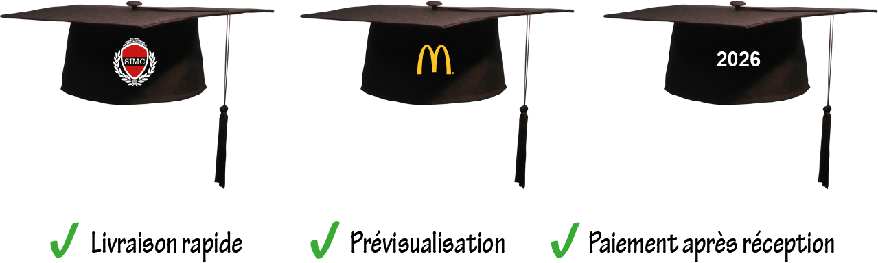 Toque universitaire avec marquage Toque universitaire avec marquage